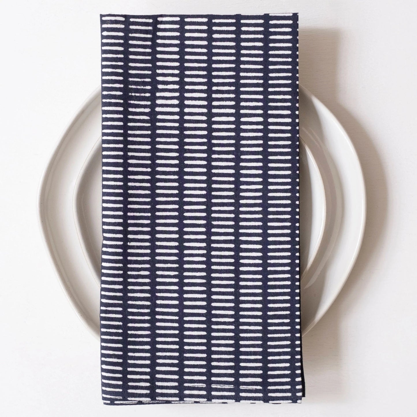 GrayMarket Design Pontis Navy Block Printed Napkins - Earth & Willow - GrayMarket Design - Earth & Willow