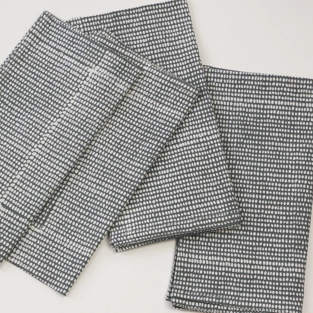 GrayMarket Design Tiny Dot Storm Block Printed Napkins - Earth & Willow - GrayMarket Design - Earth & Willow