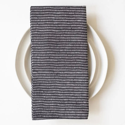 GrayMarket Design Alice Stripes Midnight Block Printed Napkins - Earth & Willow - GrayMarket Design - Earth & Willow