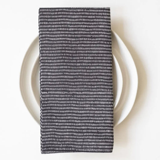 GrayMarket Design Alice Stripes Midnight Block Printed Napkins - Earth & Willow - GrayMarket Design - Earth & Willow
