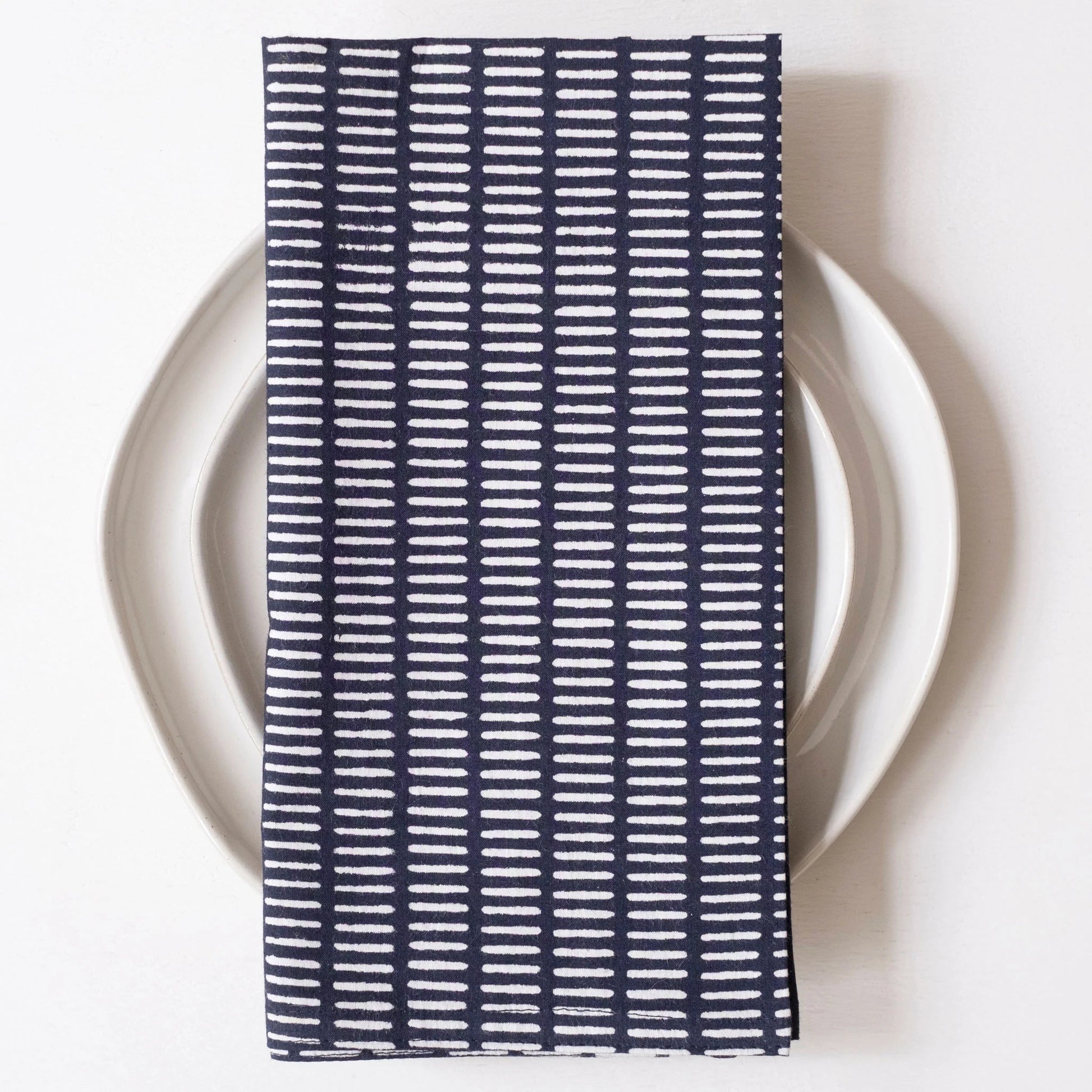 GrayMarket Design Pontis Navy Block Printed Napkins - Earth & Willow - GrayMarket Design - Earth & Willow