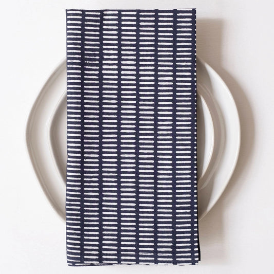GrayMarket Design Pontis Navy Block Printed Napkins - Earth & Willow - GrayMarket Design - Earth & Willow