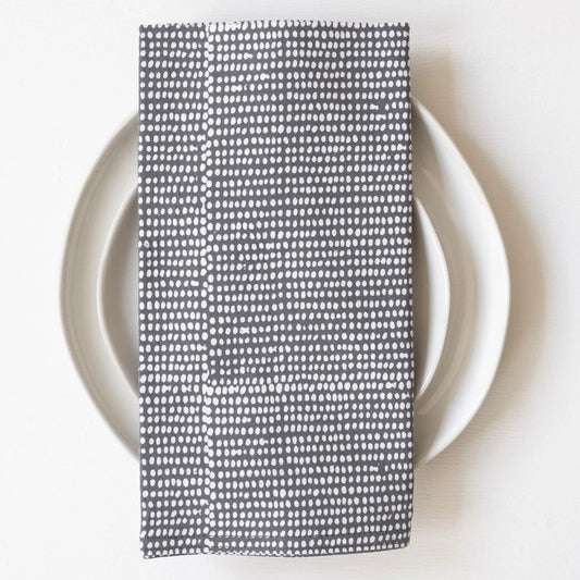 GrayMarket Design Tiny Dot Storm Block Printed Napkins - Earth & Willow - GrayMarket Design - Earth & Willow