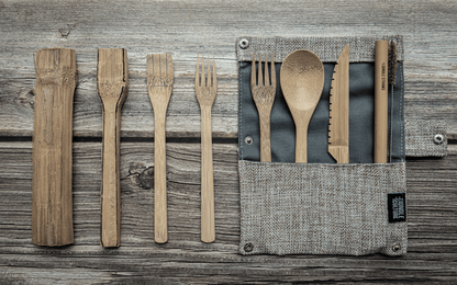 Jungle Culture Bamboo Reusable Eco - friendly Cutlery Set - Earth & Willow - Jungle Culture - Earth & Willow